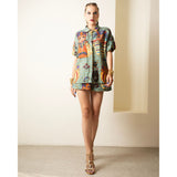 Queen Nefertiti Lady Sade Linen Collared Shirt