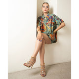 Queen Nefertiti Lady Sade Linen Collared Shirt