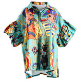 Queen Nefertiti Lady Sade Linen Collared Shirt