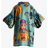 Queen Nefertiti Lady Sade Linen Collared Shirt