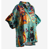 Queen Nefertiti Lady Sade Linen Collared Shirt