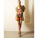 Queen Nefertiti Lady Amari Short Puff Sleeves Playsuit