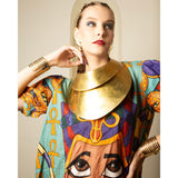 Queen Nefertiti Lady Amari Short Puff Sleeves Playsuit