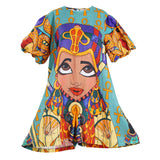 Queen Nefertiti Lady Amari Short Puff Sleeves Playsuit