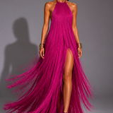 Fringe Gown Statement Evening Dress
