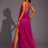 Fringe Gown Statement Evening Dress