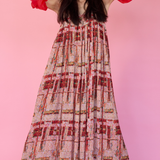 Gardens of Lhasa Pleated Maxi Wrap Skirt