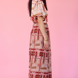 Gardens of Lhasa Pleated Maxi Wrap Skirt