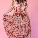 Gardens of Lhasa Pleated Maxi Wrap Skirt