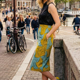 Alpha Gold Pencil Skirt