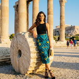 Blue Geode Pencil Skirt