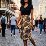 Chocolate Roses Pencil Skirt