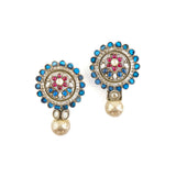 Blue "Sunflower" Earrings