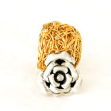 Sterling Silver Gold plated "Rose" with Zircon Ring