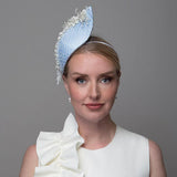 Blue Silk Leaf Fascinator