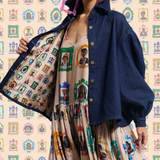 The Icons Lady Serena Denim Jacket - Frida Kahlo