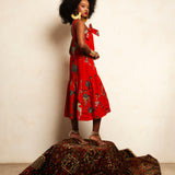 Afro Chintz Lady Akilah Sculptural Bow-Detail Midi Dress