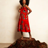 Afro Chintz Lady Akilah Sculptural Bow-Detail Midi Dress