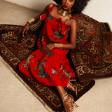 Afro Chintz Lady Akilah Sculptural Bow-Detail Midi Dress