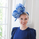 Blue Feather Flower Headpiece